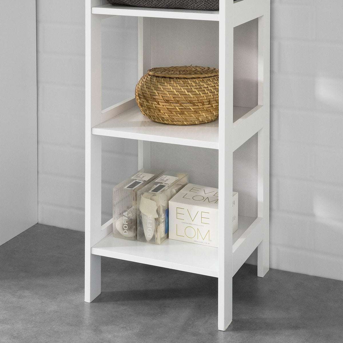 SoBuy BZR14-W Badkamermeubel met 5 Planken - Wit - 30x139x30 cm