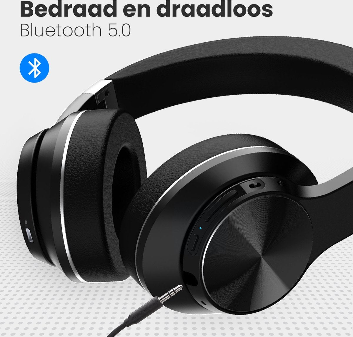 Auronic QuietSound Bluetooth Koptelefoon - Draadloos - Over-ear Hoofdtelefoon - Active Noise Cancelling - Zwart