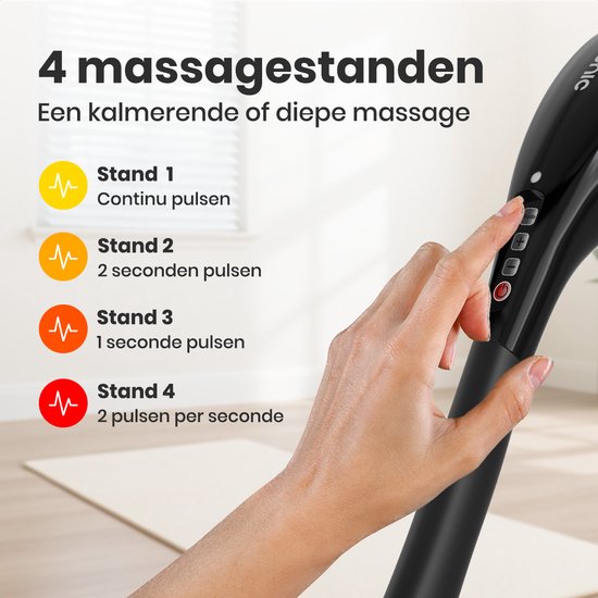 Auronic Massage Apparaat - Nek en Rug - Draadloos - 5 Opzetstukken - Zwart/Grijs