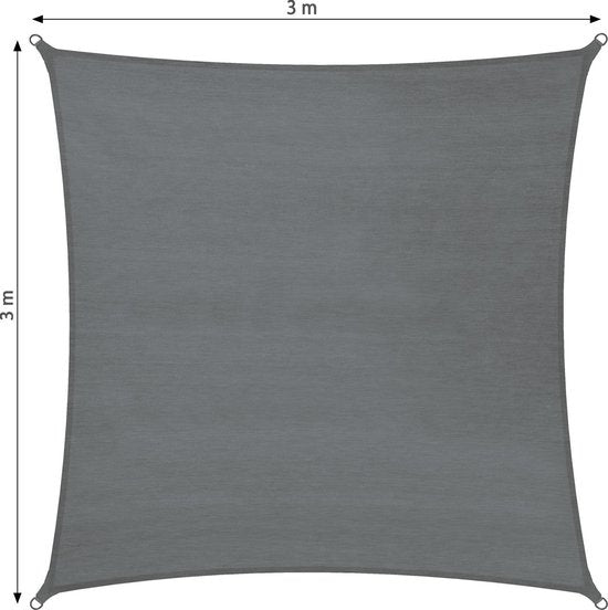 tectake - Vierkant zonneluifel van polyethyleen, variant 2 300 x 300 cm SKU: 403892