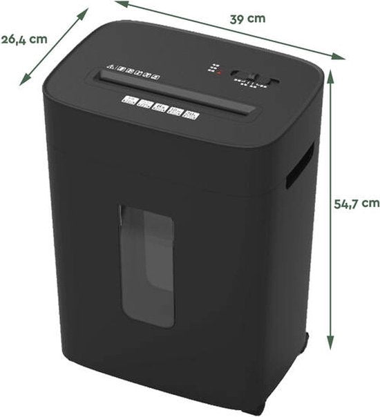 BRASQ Papierversnipperaar met Opvangbak Zwart - 20 Liter Papiervernietiger voor thuis en kantoor - Creditcard Vernietiger - P4 - 15 vel microsnippers 4 x 38 mm