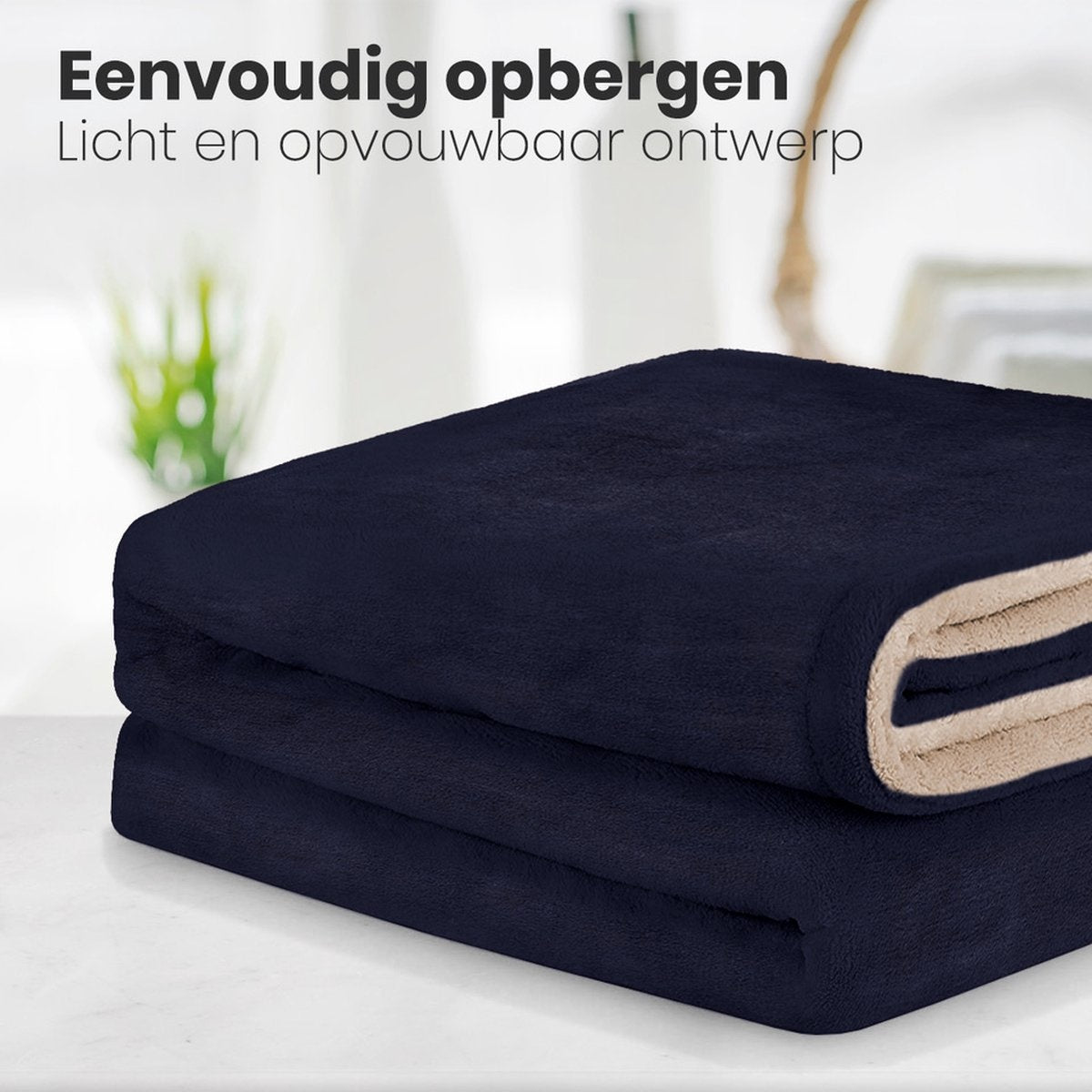 Auronic Elektrische Warmtedeken – 3 standen & 3u timer – 160 x 120 cm – Nachtblauw