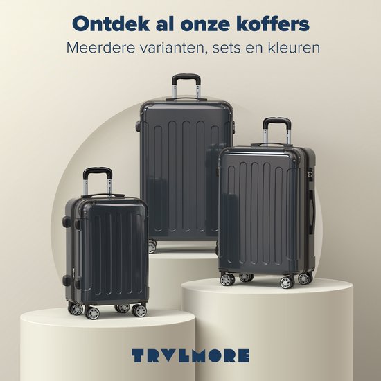 TRVLMORE Kofferset - 2 Delig - 45L Handbagage + 115L Ruimbagage - TSA Slot - Lichtgewicht - Reiskoffer Set - Donkergrijs
