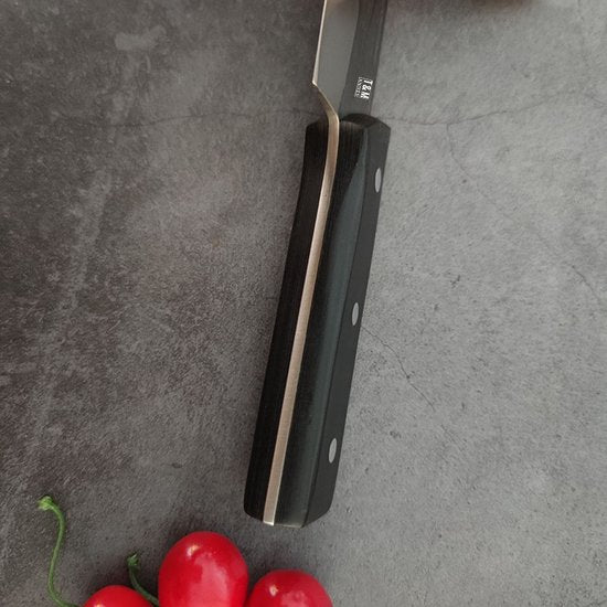 T&M Knives Premium Koksmes Torgnys - 30cm Keukenmes Geschaafd En Gehamerd Staal - Inclusief Cadeaubox en Beschermhoes