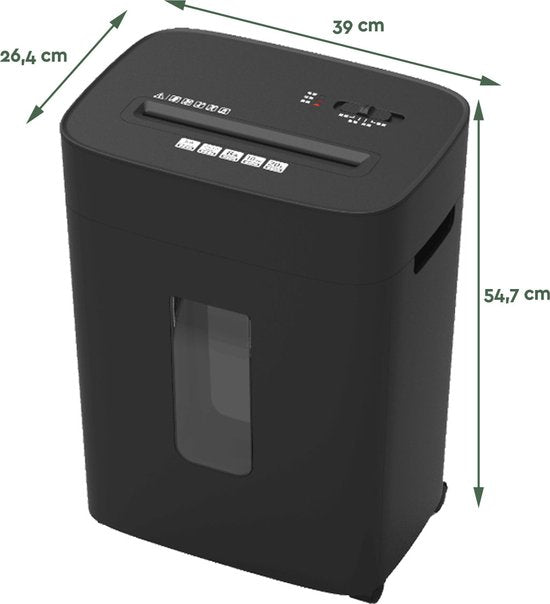 BRASQ Papierversnipperaar met Opvangbak Zwart - 20 Liter Papiervernietiger voor thuis en kantoor - Creditcard Vernietiger - P4 - 15 vel microsnippers 4 x 38 mm