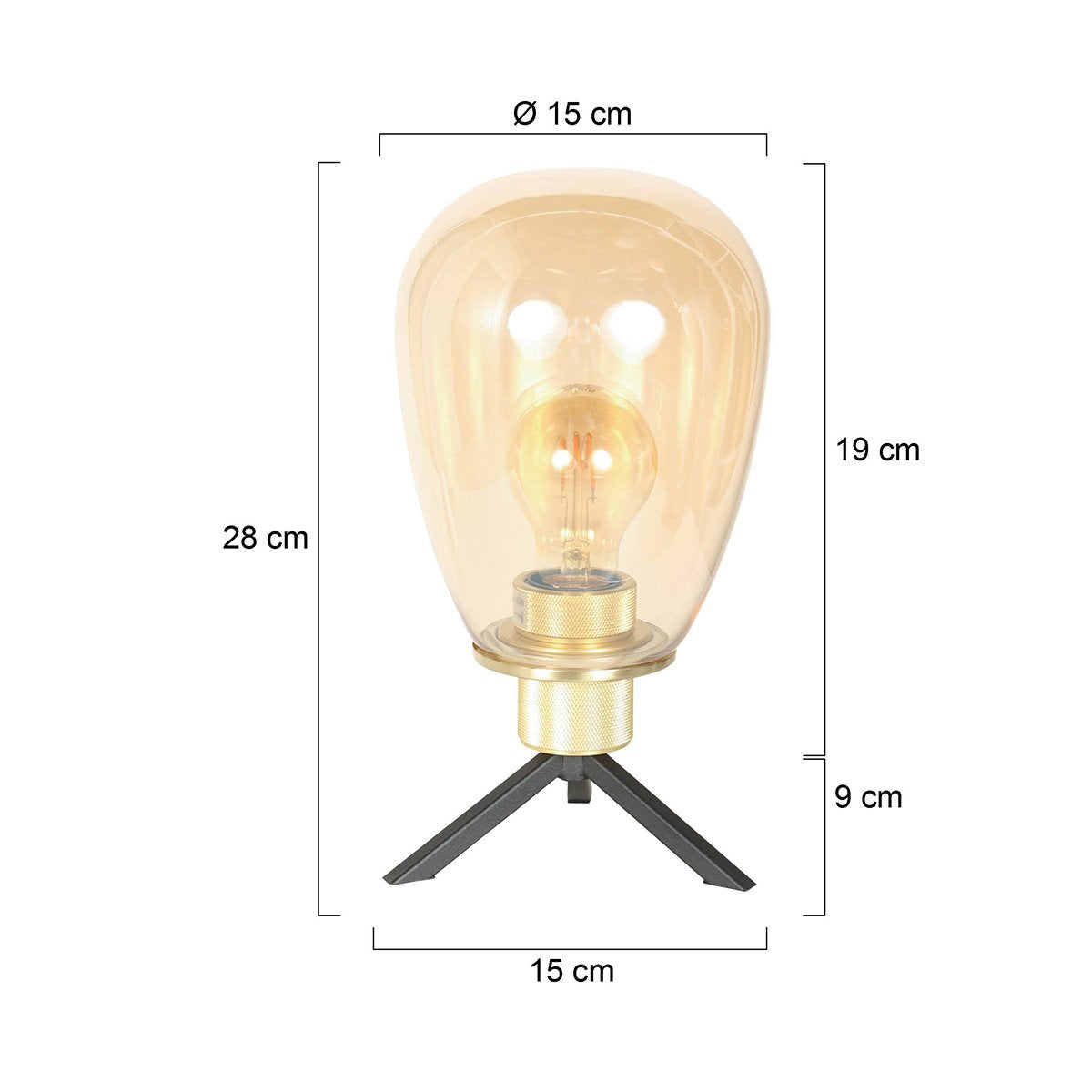 Steinhauer tafellamp Reflexion - amberkleurig - metaal - 15 cm - E27 fitting - 2682ME