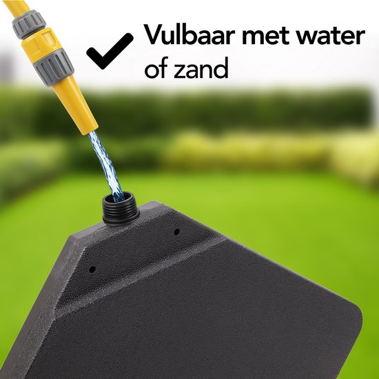 Brixy Parasoltegels - Parasolvoet - Vulbaar Tot 80kg - 50x50cm - 4 Stuks - Parasoltegels Voor Kruisvoet - Zwart