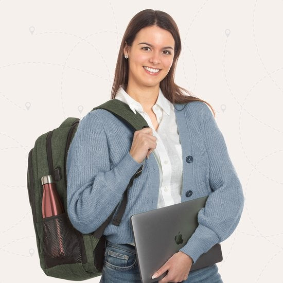 TRVLMORE Rugzak - 36L - 17,3 inch - Laptop Rugtas - Schooltas - Unisex - Spatwaterdicht Groen