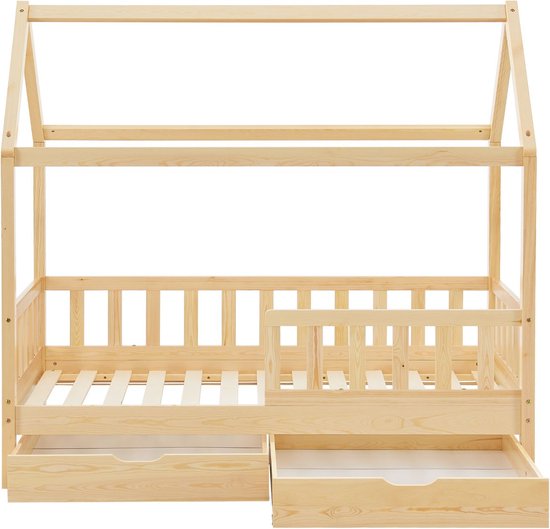 Kinderbed Marli - 90 x 200 cm - Houtkleur - Incl. bedlades