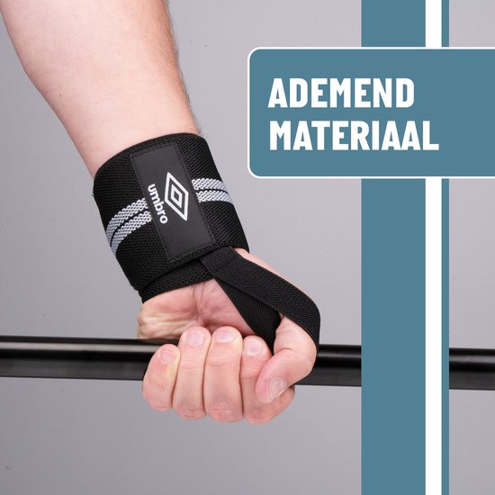 Umbro Polsbanden - 2 Stuks - Voor Fitness, Crossfit en Krachttraining - Wit/Zwart