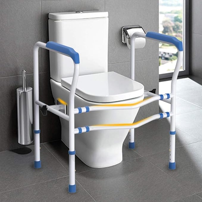 BODHIS Toiletbeugel – Verstelbaar & Antislip – max. 113 kg – 55,5 x 50,5 x 80,5 cm – Wit