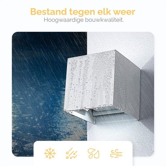 Goliving lamp – Wandlamp wit binnen en buiten – Kubuslamp industrieel – Waterdichte LED-verlichting - Energiezuinig en roestvrij - 10 x 10 x 10 cm