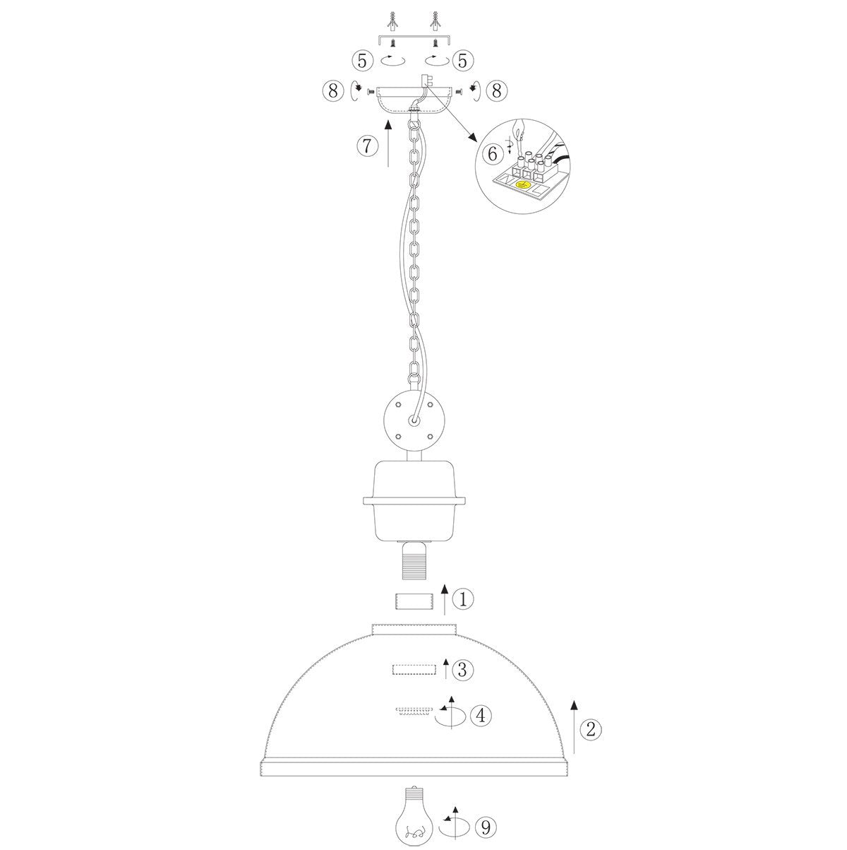 Steinhauer Hanglamp Mexlite Gaeve- zwart