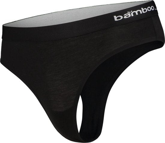Apollo Dames String Zwart Bamboe 3-pack - Maat XL