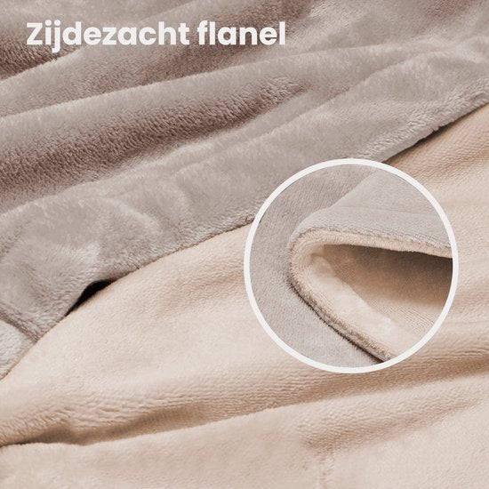 Auronic Elektrische Warmtedeken - Bovendeken - 2 Persoons - 3 Warmtestanden - Met Timer - 200 x 180 cm - Taupe