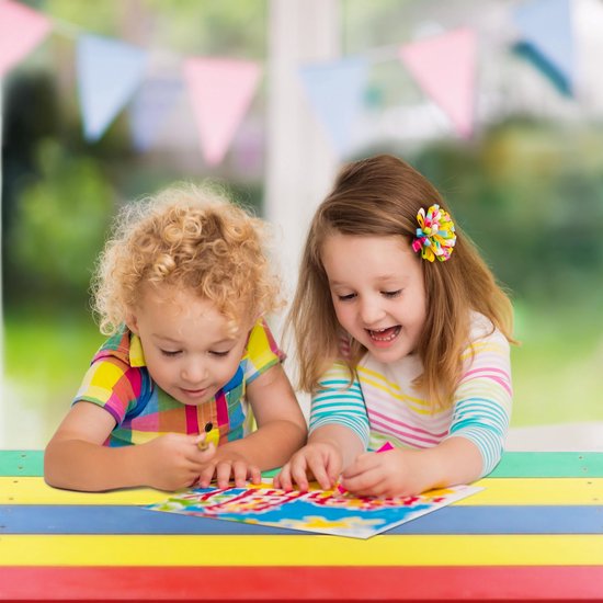 AXI Nick Zand & Water Picknicktafel in Regenboog kleuren - Verstelbare Parasol - FSC hout - Picknick tafel voor kinderen van hout
