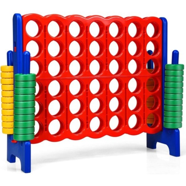 4 op een rij XL - Reuzenspel voor binnen en buiten - Blauw/Rood - ca. 100 x 85 cm