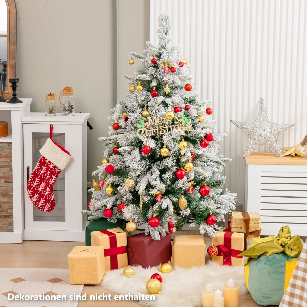 Coast Kunstkerstboom met Sneeuw en 150 Warmwitte LED-lampjes - 136cm