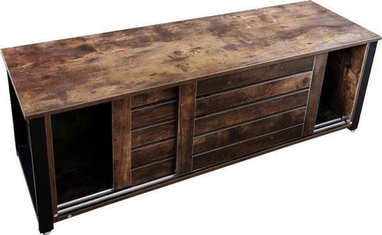 TV meubel kast Stoer industrieel - dressoir met schuifdeuren - 130 cm breed