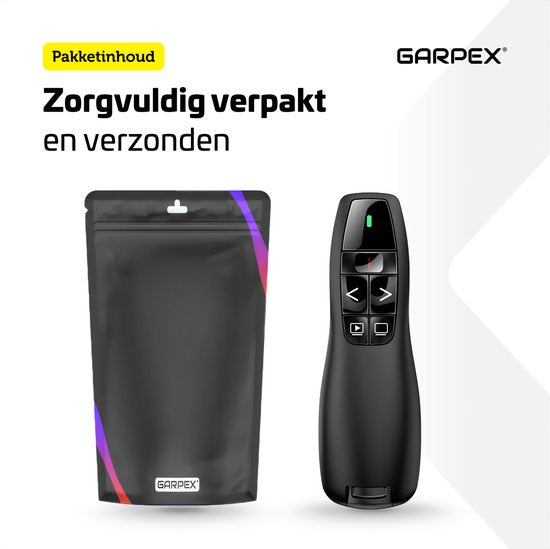 Garpex® Draadloze Presenter - Presentatie klikker - Wireless Presenter - Powerpoint afstandsbediening - Laser Pointer - Draadloos