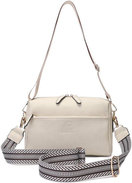 Aramae® - Crossbody Tas Dames - Crossbodytassen - Schoudertas - Telefoontasje - Mat Beige