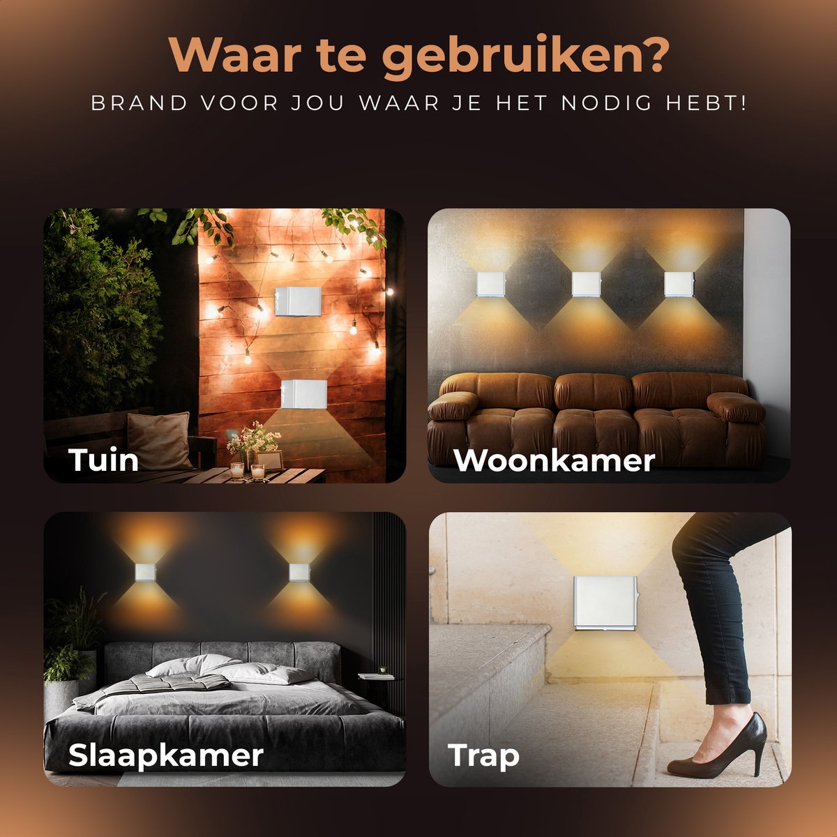 Techvavo® Oplaadbare Wandlamp - 2 Stuks - Draadloos, Smart, Wit - Voor Woonkamer, Badkamer, Kinderkamer, Slaapkamer - 12x6x4 cm