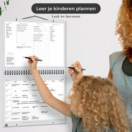 Systemyze Familieplanner Pro 2025 - Planner - Weekplanner - Gezinsplanner - Family Planner - Ongedateerd - Grijs