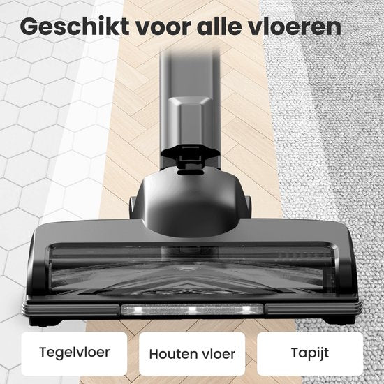 Auronic – Steelstofzuiger Draadloos – 220 watt & 23 kpa Zuigkracht – Voorzien Van Extra Accu En Wasbaar Hepa-filter – Tot 100 Minuten Gebruikstijd – Grijs Kunststof En Metaal