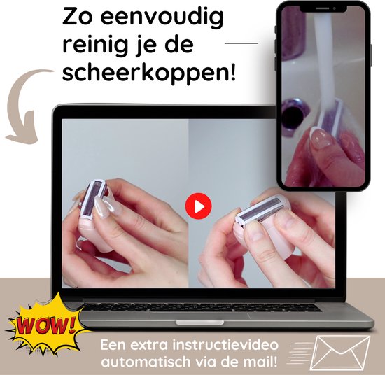3-in-1 Ladyshave Gezicht - Oksels - Benen - Bikinilijn - Sansbeauté® - Scheerapparaat Vrouw - Ontharingsapparaat Electrisch Ontharen - Gezichtsontharing Dames - Trimmer Vrouw - Ladyshaves Bikini - USB Oplaadbaar