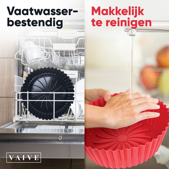 VAIVE Siliconen Bakje Geschikt Voor Airfryer ⌀ 20 - Bakpapier Alternatief - Accessoires - Bakvorm - Bakjes - XXL