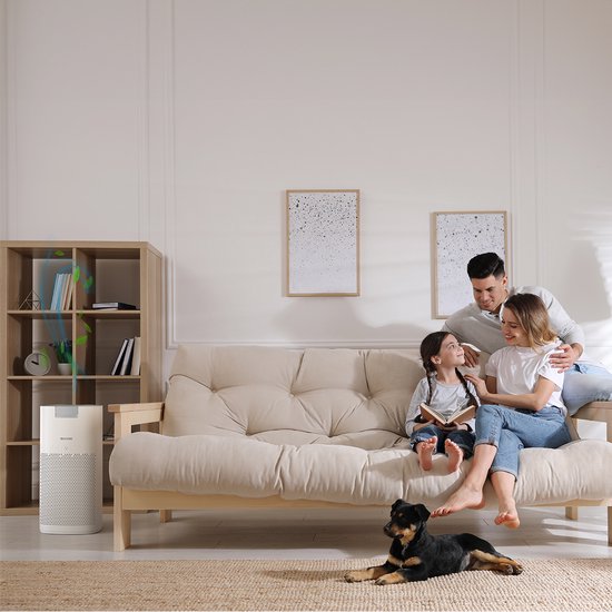 Auronic Luchtreiniger Ultra - Met HEPA 13-filter - 450 m³/u - 90 m² - Koolstoffilter - 3 Standen - Air Purifier - Wit