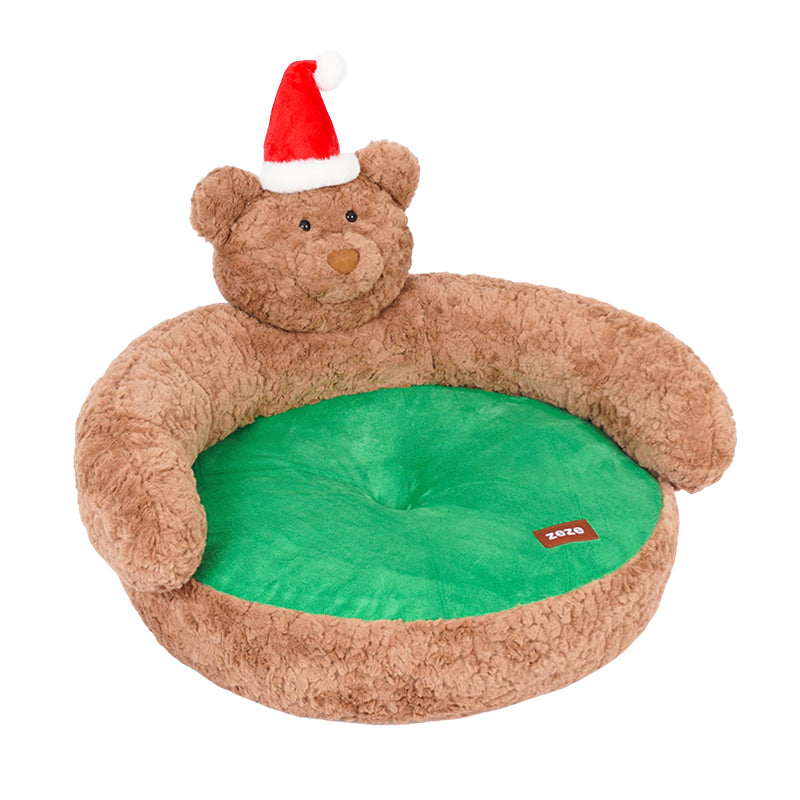 zeze huisdierenbank met kerstbeer