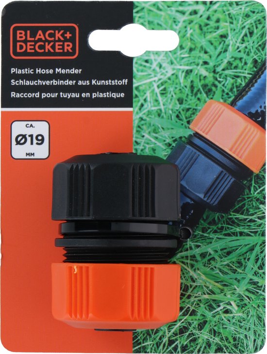 BLACK+DECKER Slangverbinder 3/4'' - 19 ⌀ CM - Tuinslangkoppelig - Zwart/Oranje