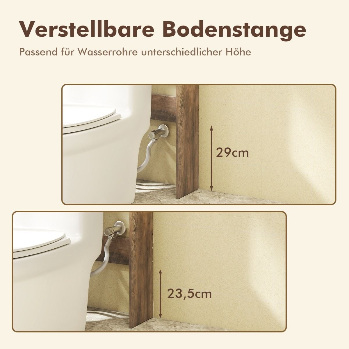 Coast Toiletkast Grijs – 81,5 x 19,5 x 172,5 cm – Met Dubbele Deuren en Toiletpapierhouder