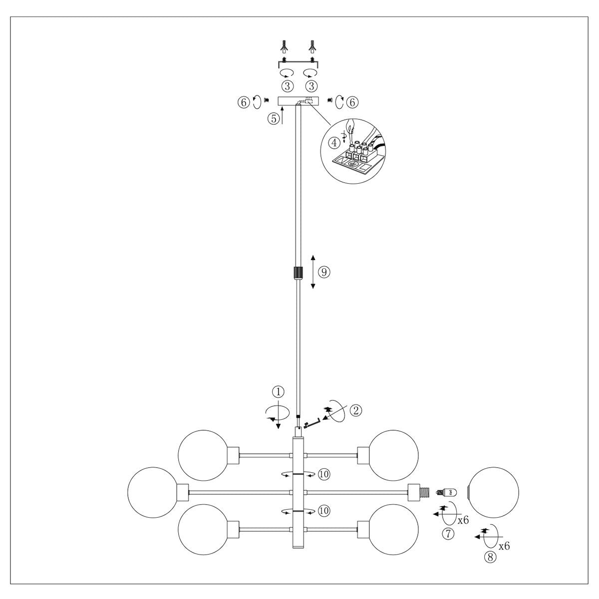 Hanglamp Steinhauer Constellation - Zwart