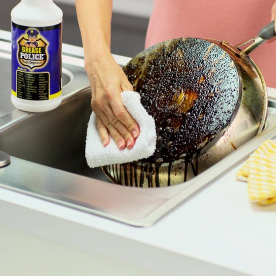 Grease Police incl. Microvezeldoek | Krachtige reiniger tegen vet en vuil | Allesreiniger en Ontvetter voor keuken, badkamer en tuin