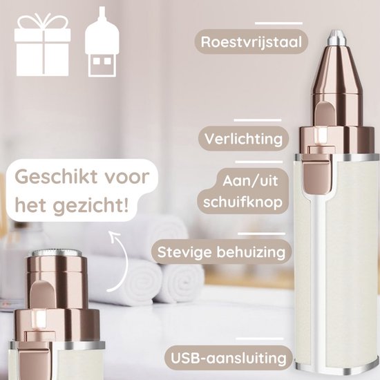 Wenkbrauw Trimmer - Gezichtsontharing Dames - Gezichtshaar Verwijderen Vrouw - Sansbeauté® - Safety Razor - Ladyshave - Flawless Gezichts Ontharing - Wenkbrauw Scheermesje