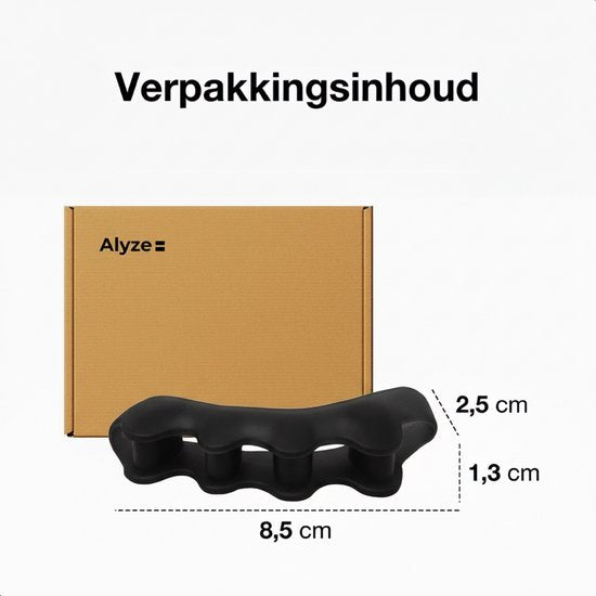 Alyze Teenspreider Siliconen - 2 Stuks - Hallux Valgus Corrector - Teenbeschermer - Tenenspreiders - Teencorrector - Hamerteen Brace - Grote teen - Persoonlijke Verzorging