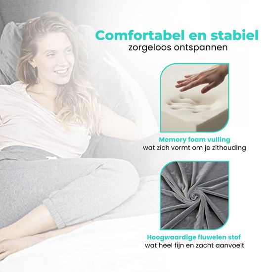 WorldWide products Leeskussen met Armsteunen - Relax kussen memory foam – voor in Bed