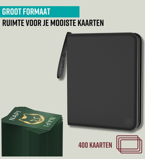 Napi Verzamelmap voor Pokémon Kaarten - Zwart - 400 Kaarten