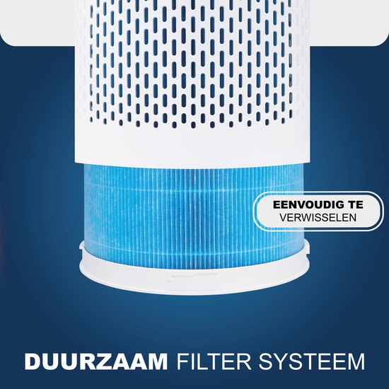 Aironex Luchtreiniger met HEPA filter - 40 m2 - Geschikt voor woonkamer, slaapkamer, kantoor, babykamer- Luchtkwaliteitsindicator - Werkt tegen huisstofmijt, hooikoorts, allergie, stof- Verwijdert 99,97%- Luchtreinigers - Air Purifier
