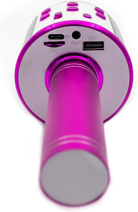 Denver Karaoke Microfoon Bluetooth - Draadloos - Karaoke Set - Ingebouwde Speaker - AUX - MicroSD - KMS20 - Roze