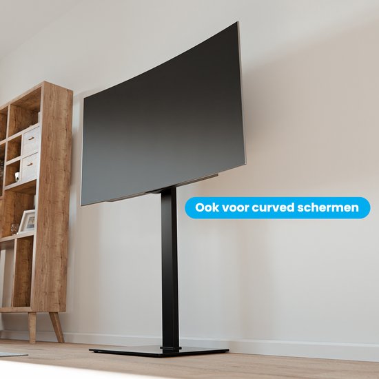 Auronic TV Standaard – Verstelbaar & Draaibaar – Max 60 kg – Voor 37-90 inch – 61 x 41 x 136,5 cm – Zwart