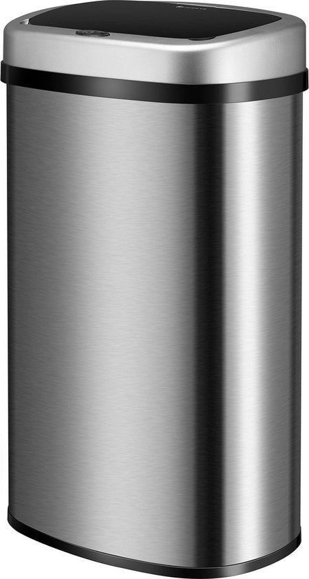 Automatische Prullenbak / Afvalemmer / Sensorprullenbak - 60 Liter - Zilver - Rechthoek