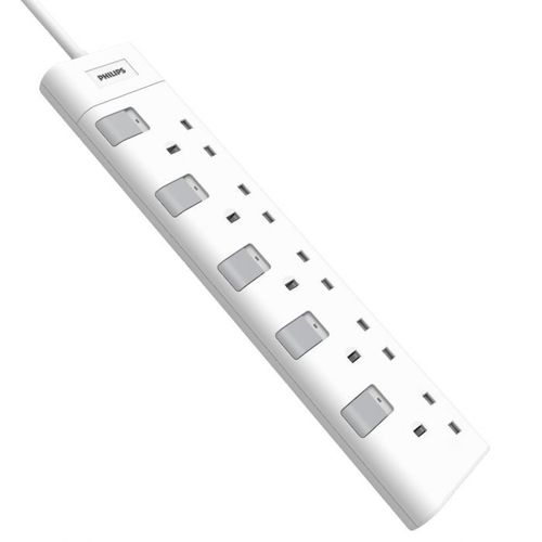 Philips Stekkerdoos 5 Stopcontacten – 3 Meter Verlengkabel – Wit