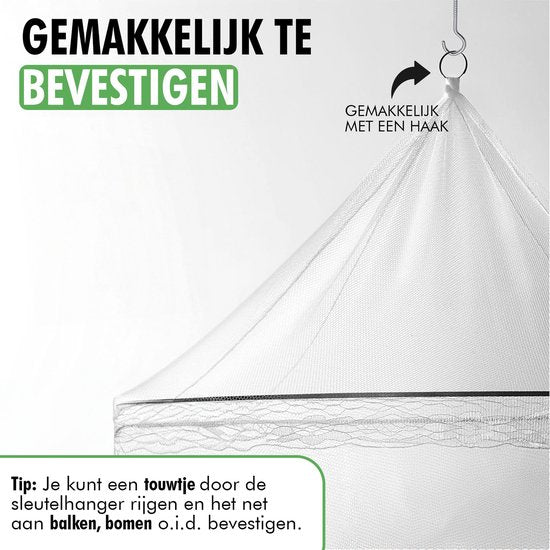 Travelhawk Klamboe - Rond Muskietennet - Klamboe 2 Persoons - Reisklamboe – Klamboe 1 Persoons - Mosquitonet Geschikt Voor 1 en 2 Persoons Bed