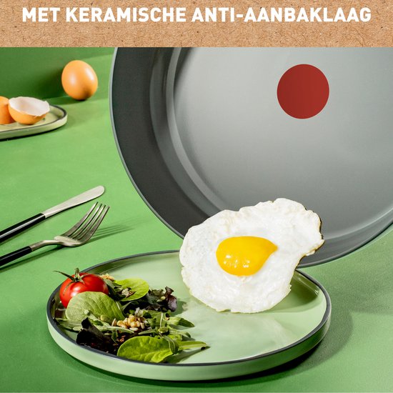Tefal Renew ON - Koekenpannenset - Ø24 en Ø28 cm - PFAS-vrij - Keramisch - Geschikt voor Inductie