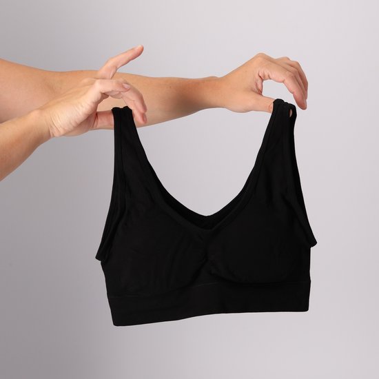 Bamboo Elements Naadloze BH Zonder Beugel - Zwart - Uitneembare BH pads - Bralette Dames - Beha - Bamboe - Seamless Ondergoed Dames