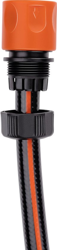 BLACK+DECKER Tuinslangkoppelingen Set van 4 - Tuinslangkoppelingen/ 2x Waterstop/ Tussenstuk - Zwart/ Oranje