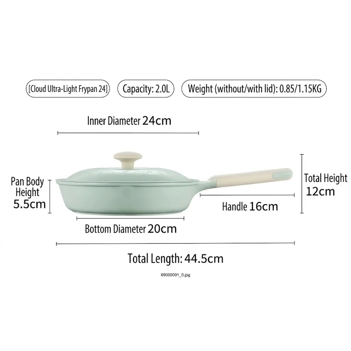 COOKER KING koekenpan - 24 cm - keramische titanium antiaanbaklaag